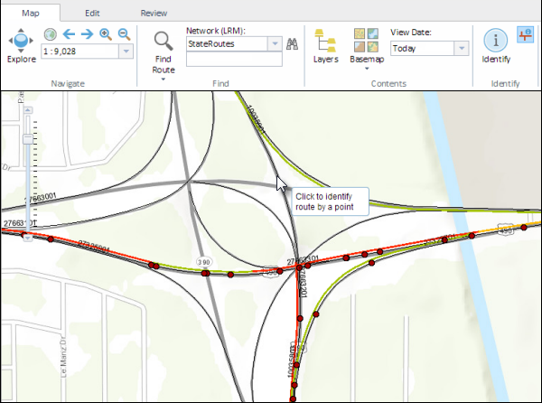 Identifying routes on the map Identifying routes on the map