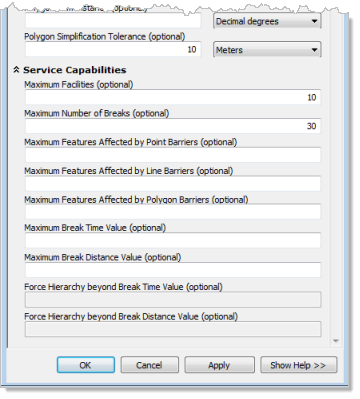 Parameters under Service Capabilities Parameters under Service Capabilities